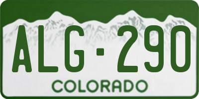CO license plate ALG290