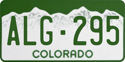 CO license plate ALG295