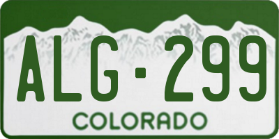 CO license plate ALG299