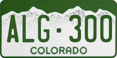 CO license plate ALG300