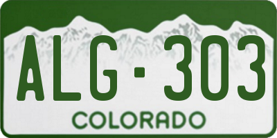 CO license plate ALG303