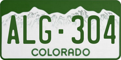 CO license plate ALG304