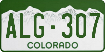 CO license plate ALG307