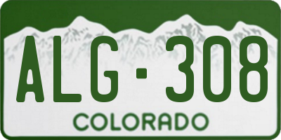 CO license plate ALG308
