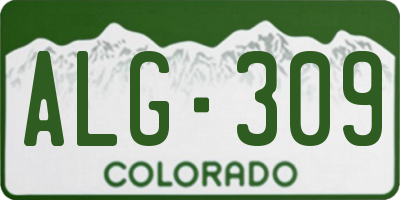 CO license plate ALG309