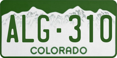 CO license plate ALG310