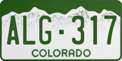 CO license plate ALG317