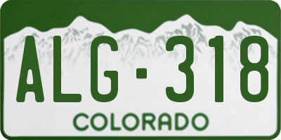 CO license plate ALG318