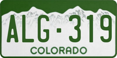 CO license plate ALG319
