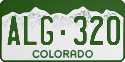 CO license plate ALG320