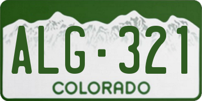 CO license plate ALG321