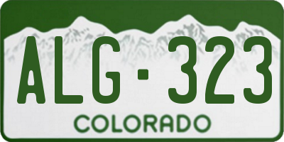CO license plate ALG323