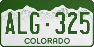 CO license plate ALG325