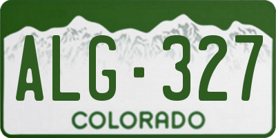 CO license plate ALG327