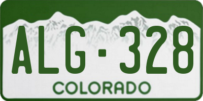 CO license plate ALG328