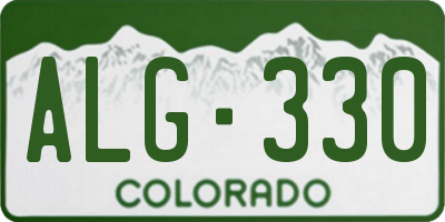 CO license plate ALG330