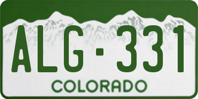 CO license plate ALG331