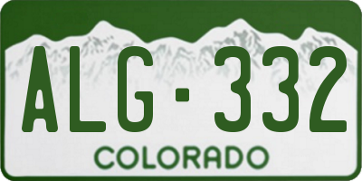 CO license plate ALG332
