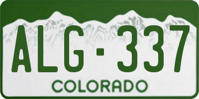 CO license plate ALG337