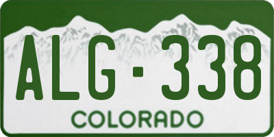 CO license plate ALG338