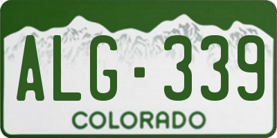 CO license plate ALG339