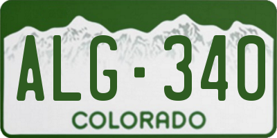 CO license plate ALG340
