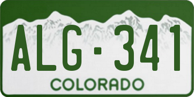 CO license plate ALG341