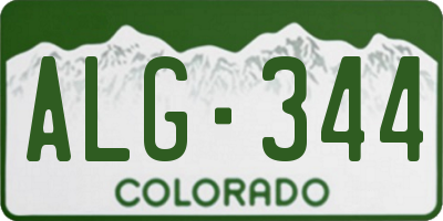 CO license plate ALG344