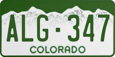 CO license plate ALG347