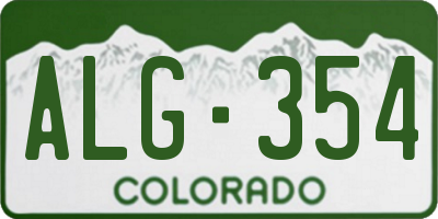 CO license plate ALG354