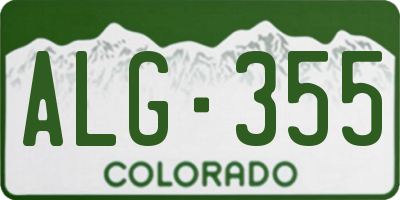 CO license plate ALG355