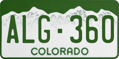 CO license plate ALG360