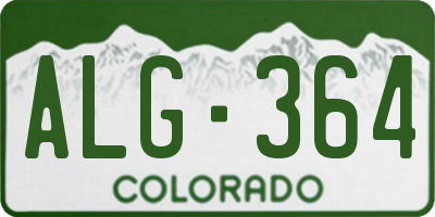 CO license plate ALG364