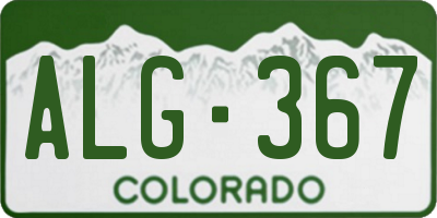 CO license plate ALG367
