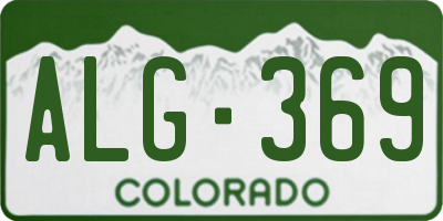 CO license plate ALG369