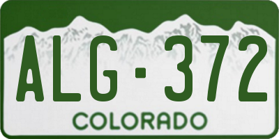 CO license plate ALG372