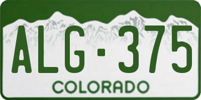 CO license plate ALG375