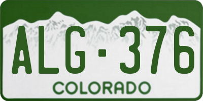 CO license plate ALG376