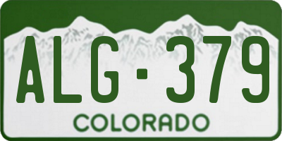 CO license plate ALG379