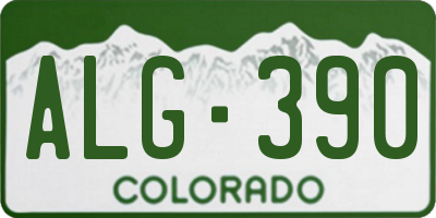 CO license plate ALG390
