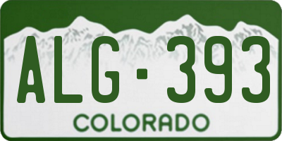 CO license plate ALG393