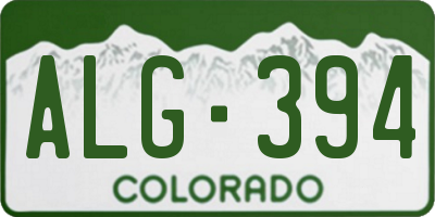 CO license plate ALG394