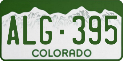 CO license plate ALG395
