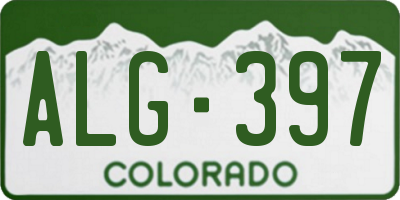 CO license plate ALG397
