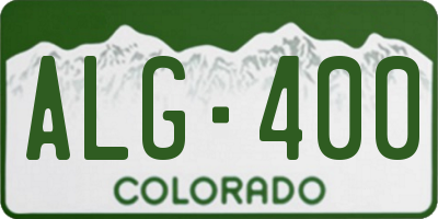 CO license plate ALG400