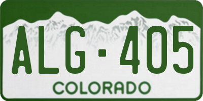 CO license plate ALG405