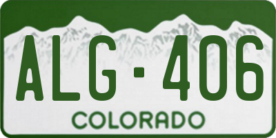 CO license plate ALG406