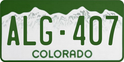 CO license plate ALG407