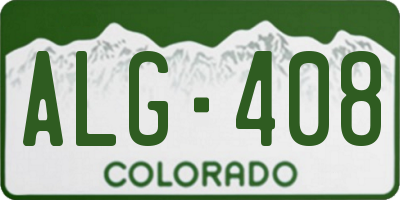CO license plate ALG408
