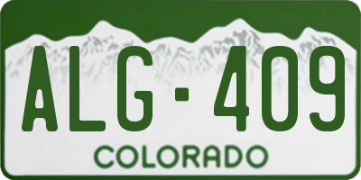 CO license plate ALG409
